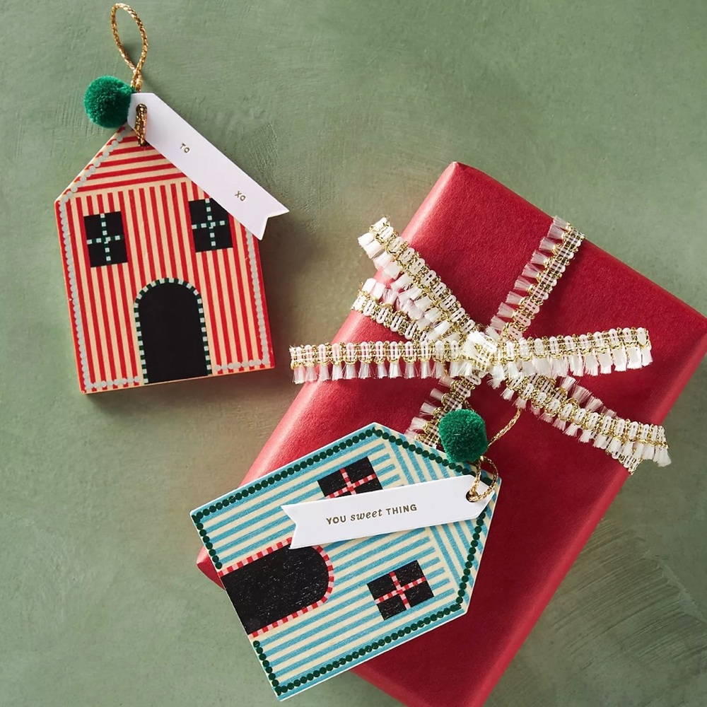 Anthropologie Gingerbread House Gift Tags—2 Sets